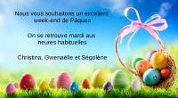 Nous vous souhaitons un excellent week-end de Pâques